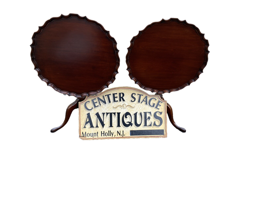 66324 CHARAK Furniture PAIR Mahogany Tilt Top Lamp Table Stand s