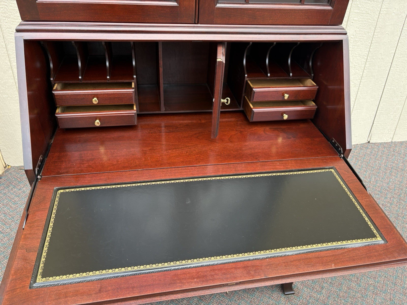 67138 JASPER Furniture Inlaid Secretary Desk w/ Bookcase Top