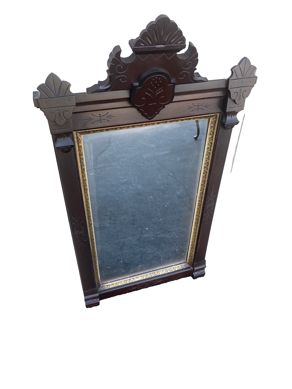 64725 Antique Victorian Walnut Mirror