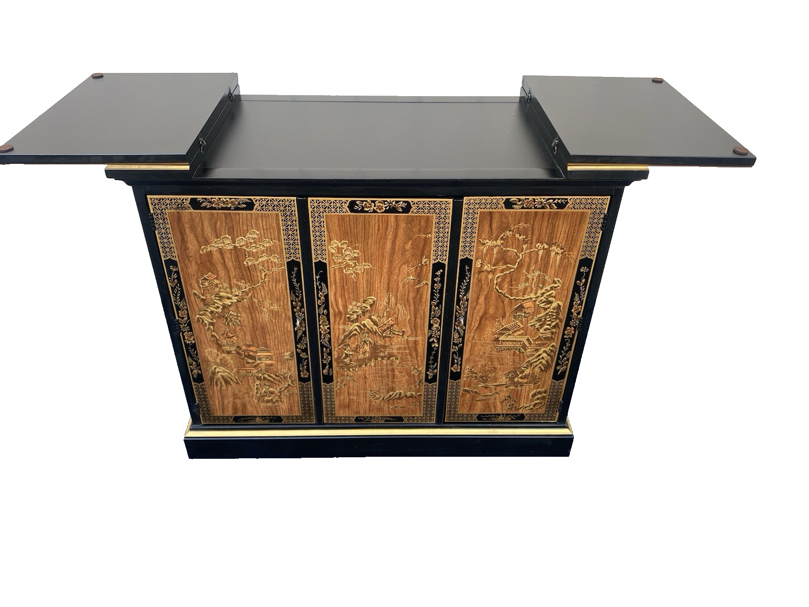 65857  DREXEL Oriental Bar Cart Server Sideboard with Flip top