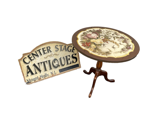 66616 Floral Pie Crust Lamp Table Stand