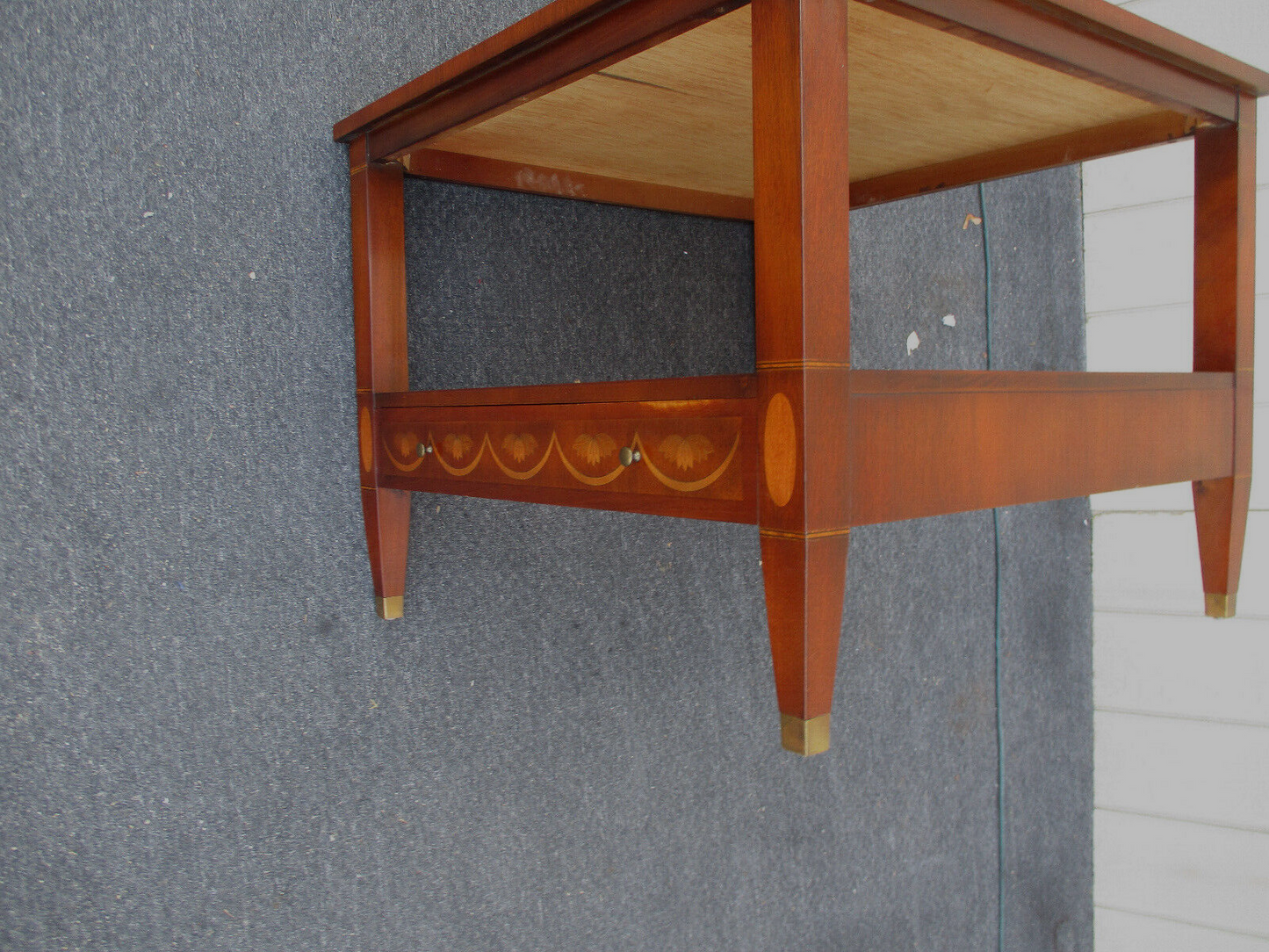 63289 Banded Mahogany Lamp Table Stand With Drawer