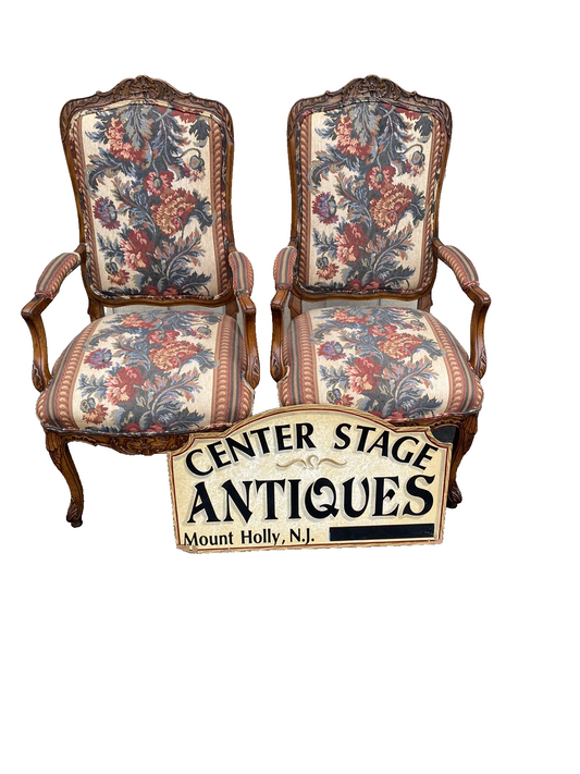 65425   Pair French Country Bergere Armchair Chair