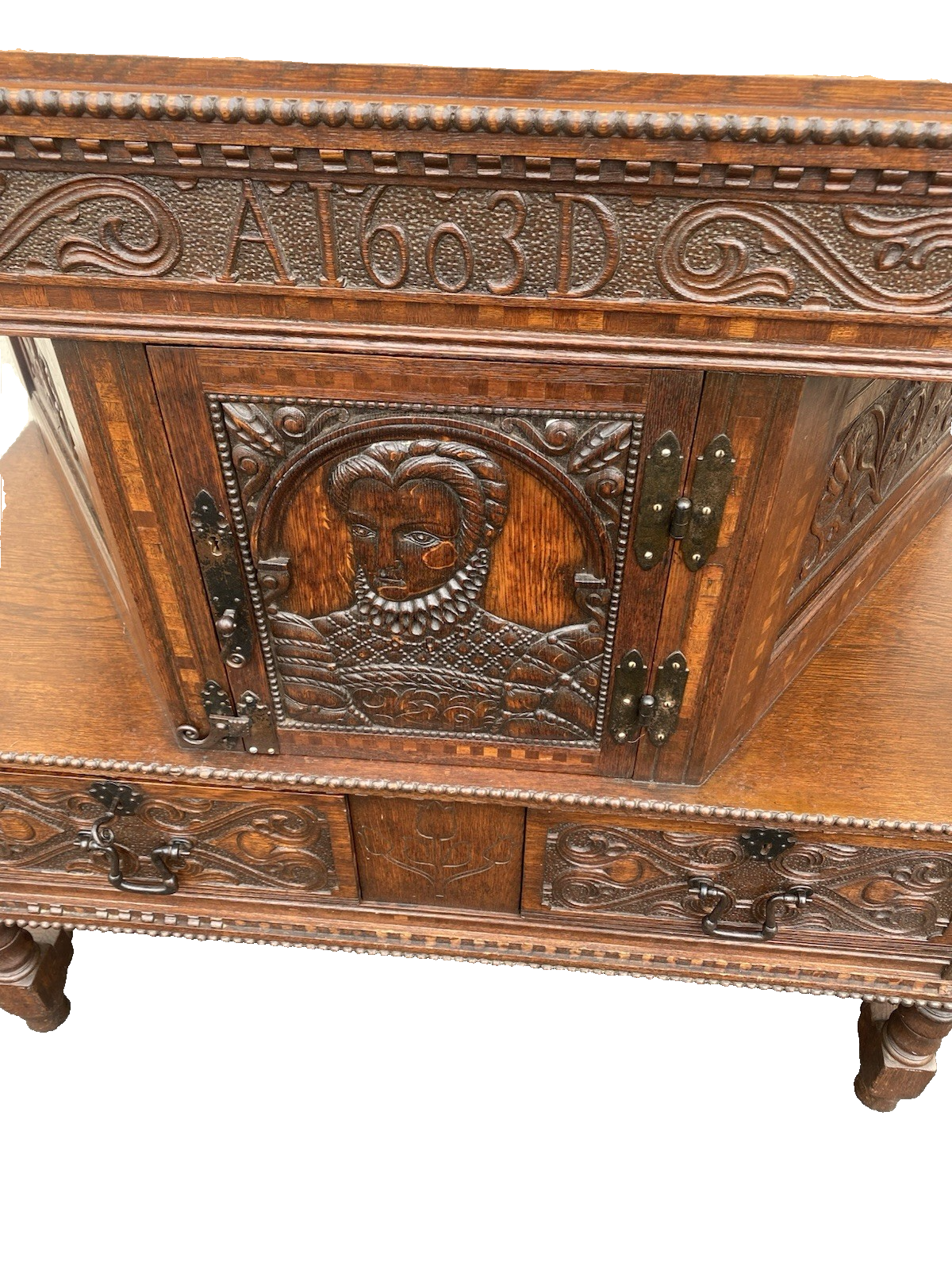 66495 Custom Hand Made Oak Cabinet Sideboard Server Chest
