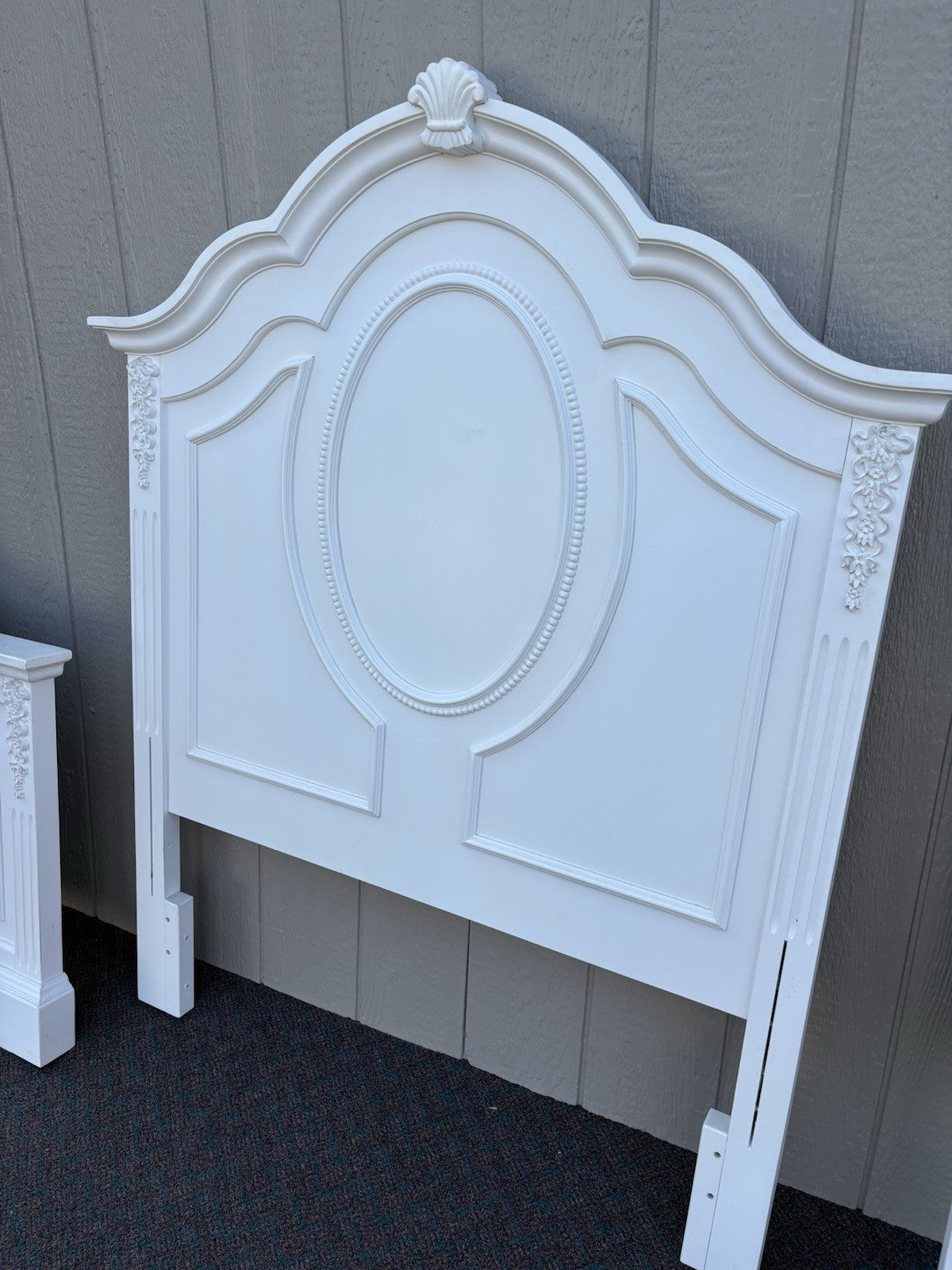 66151 Pair Fancy Twin Size Beds with Factory Finish