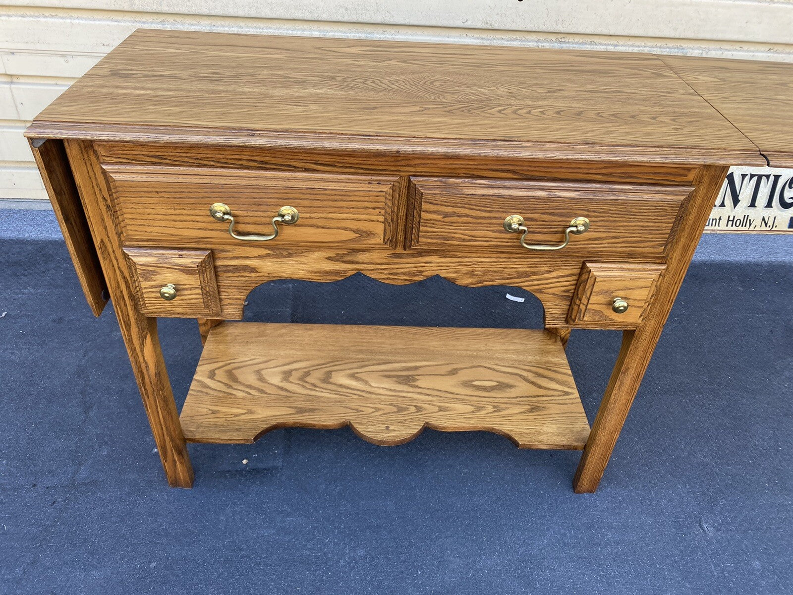 65826   Harden Furniture Oak Dropside Server Bar Cart Sideboard