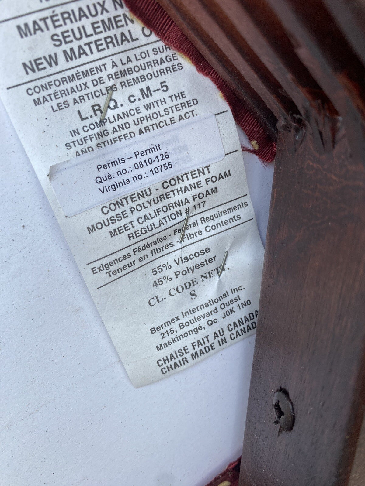 65673 Set of 4 Dining Chairs Chair s Made in CANADA