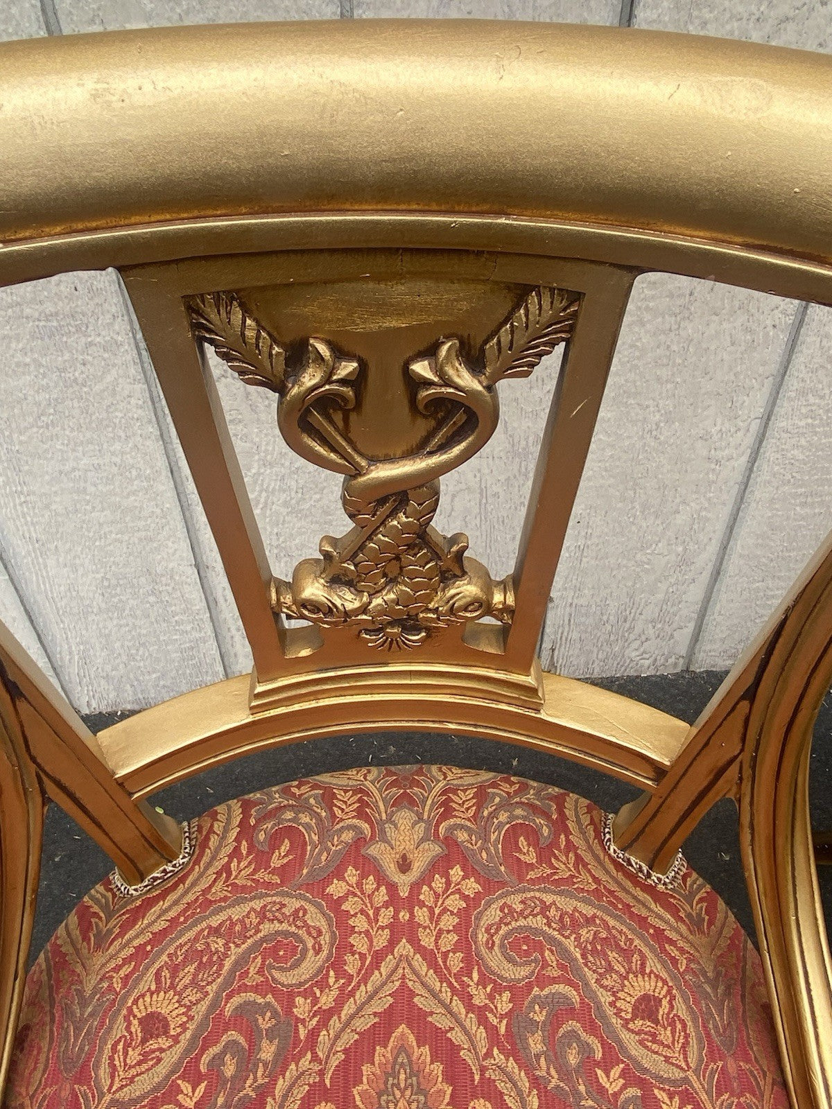 66455  Pair Custom Hand Made Decorator Chair s with Fish Figures.