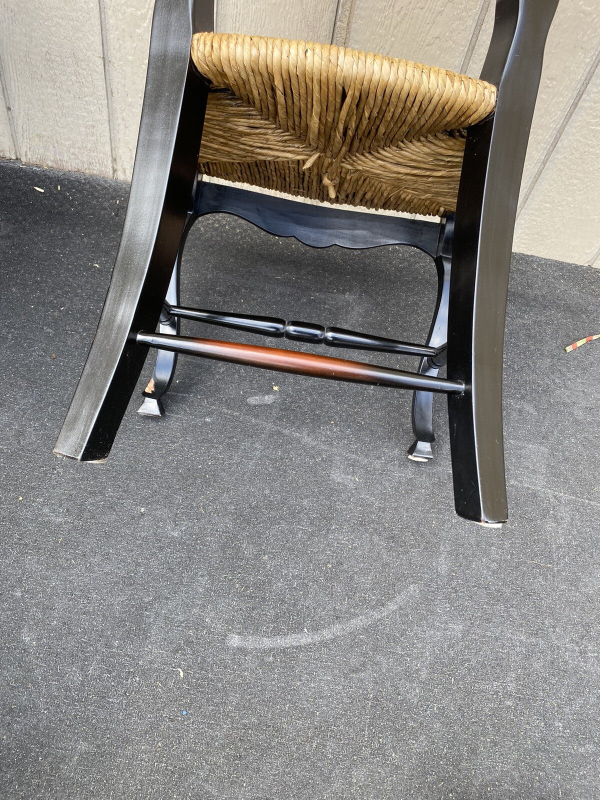 65624 Set of 4 Ebony Rush Seat Dining Chairs Chair s