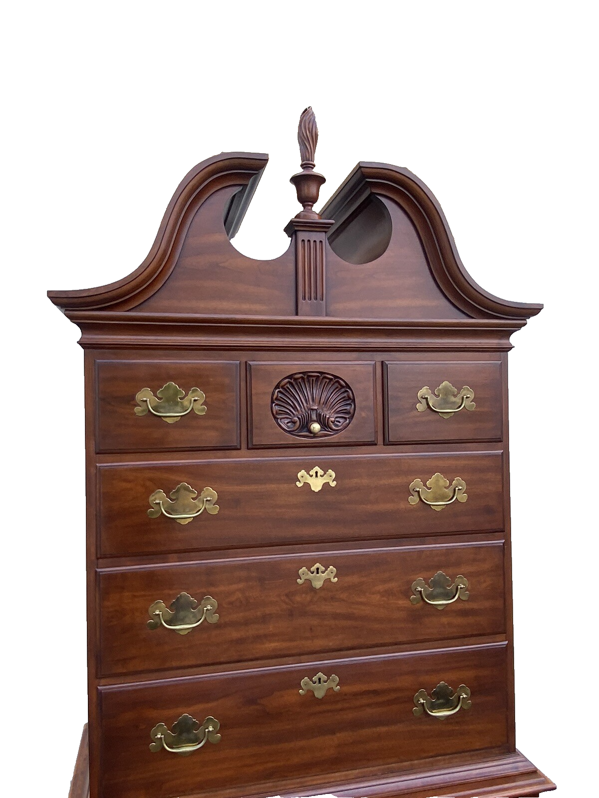 65416 HENKEL HARRIS Queen Anne 2 Piece Highboy Chest Dresser