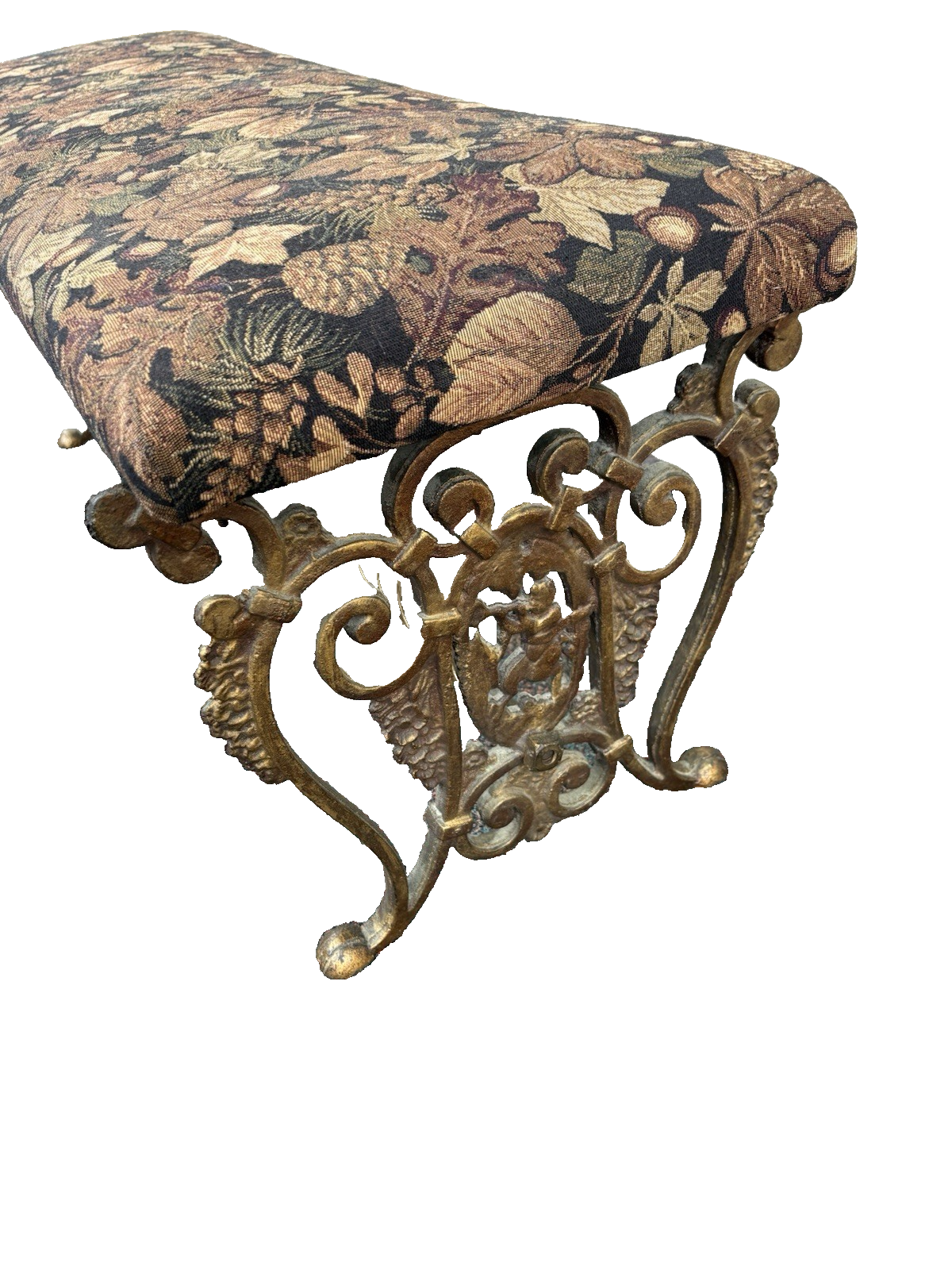 66833 Wrought Iron Window Bench with Fairey Figures on sides