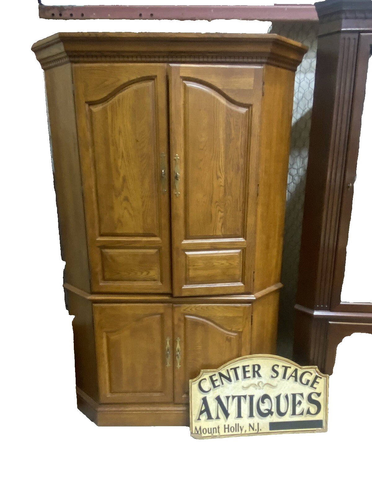 62857 Oak Corner Cabinet Television Stand Entertainment Cabinet