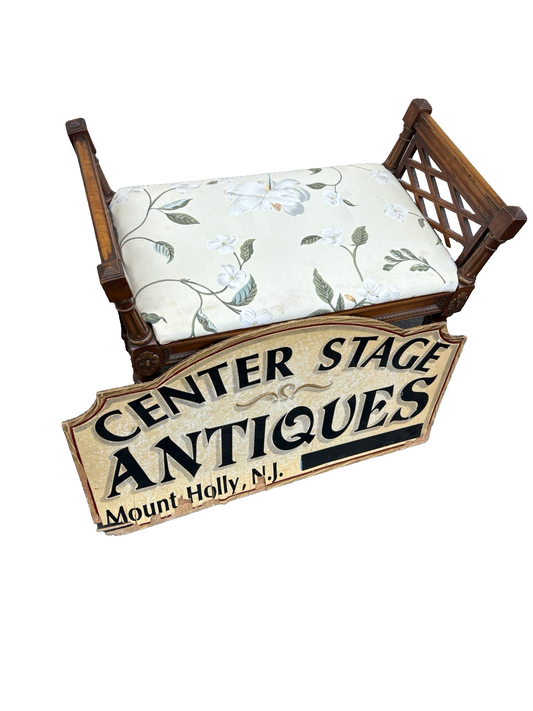 66887   Decorator Mahogany Vanity Bench Stool  XX