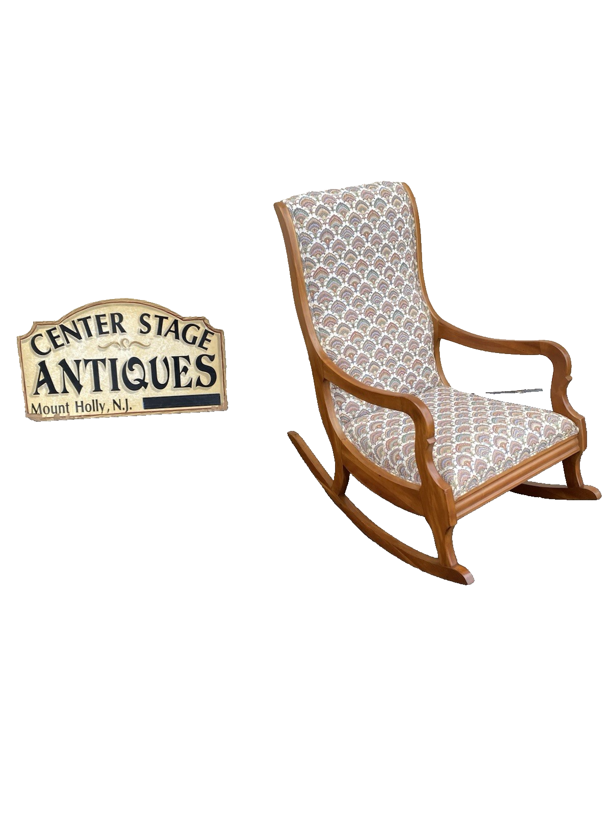 66450 Maple Upholstered Rocker Rocking Chair