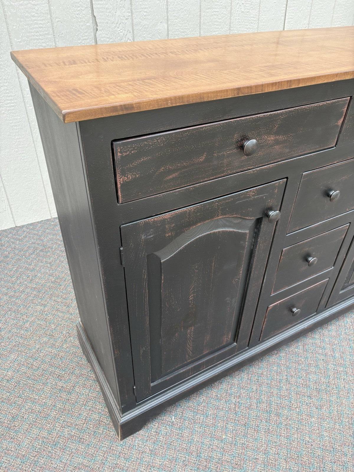 66928  Ebony  Modern  Buffet Sideboard Cabinet