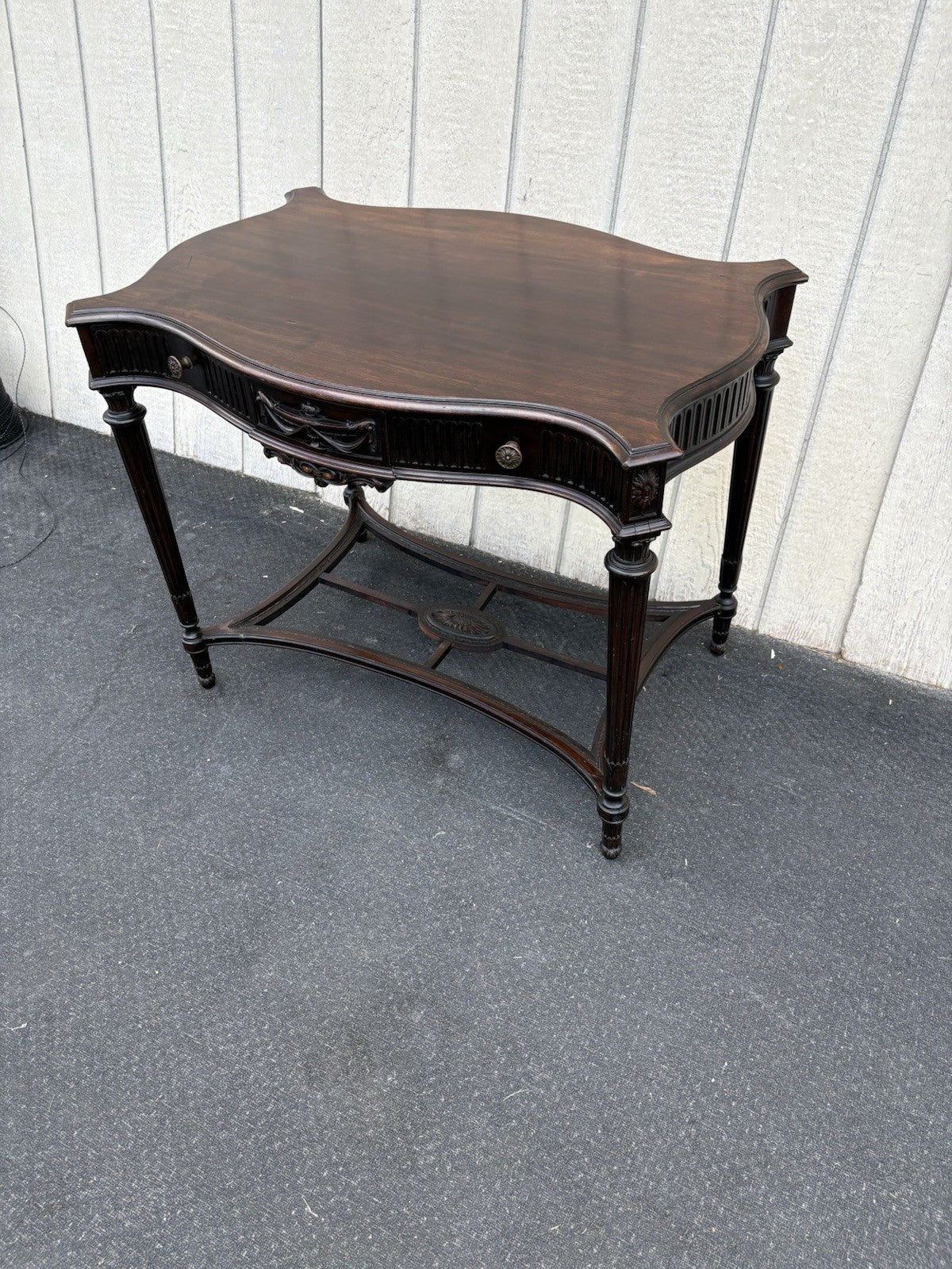 66896 Antique Mahogany Lamp Table Stand w/ Drawer