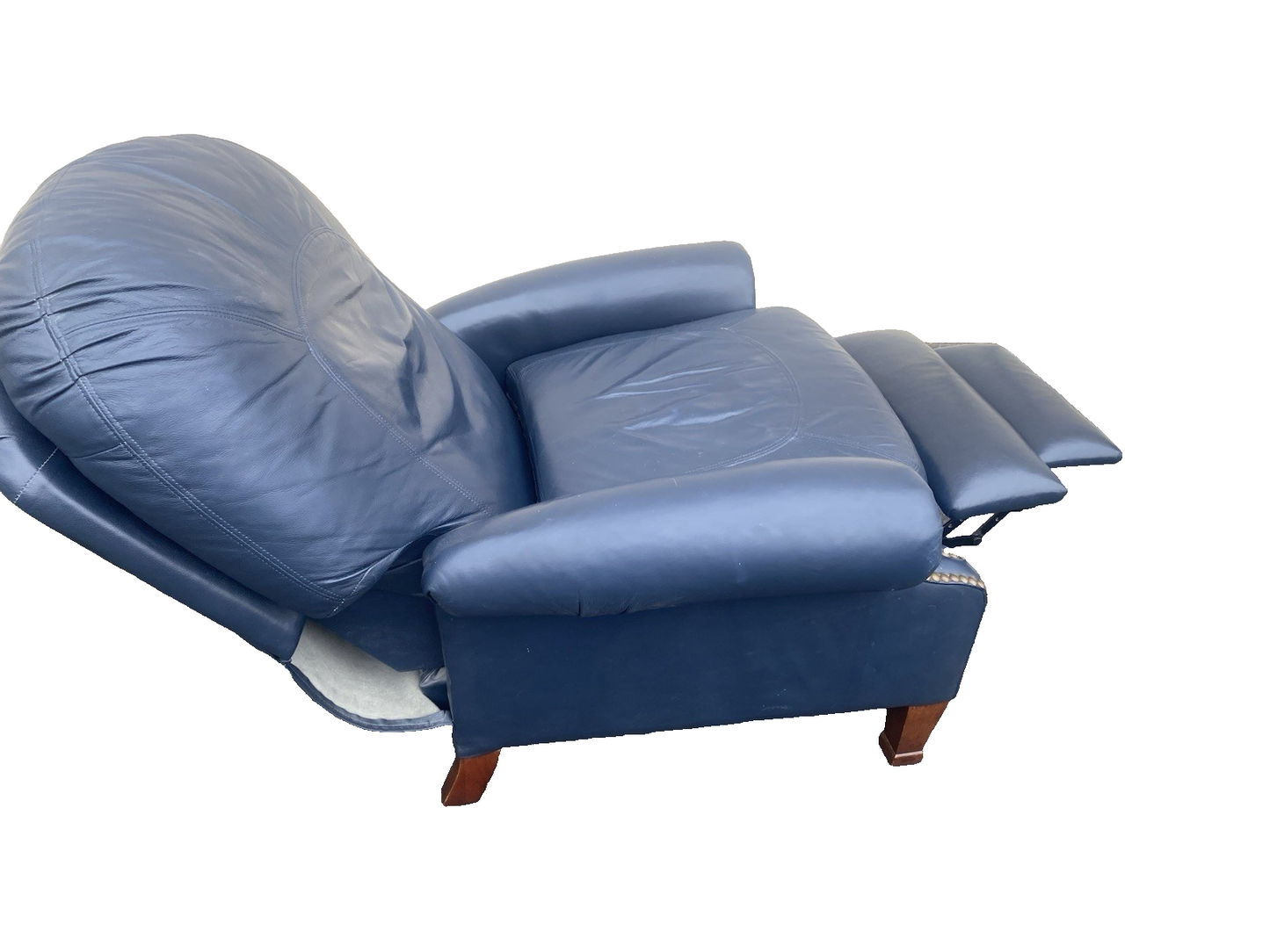 66007 QUALITY   Leather Bradington  Young Blue Recliner Chair