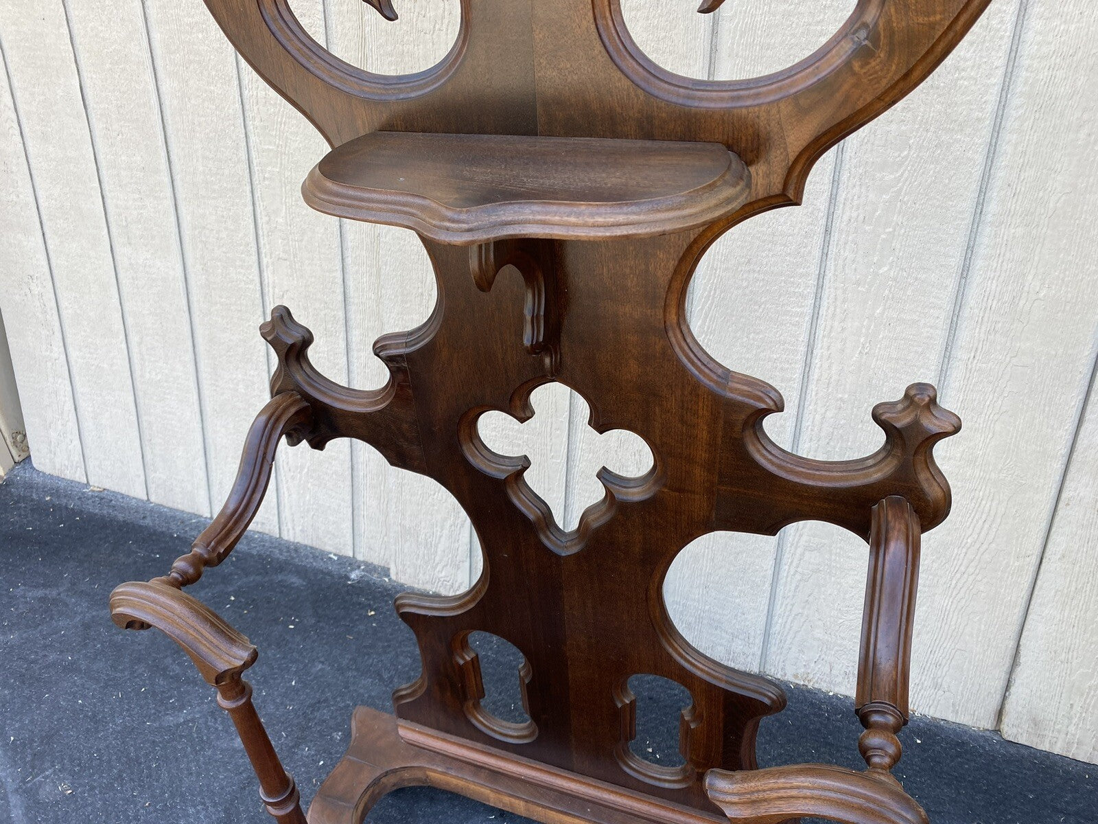 64495 Antique Gothic Victorian Hall Tree Hat rack Umbrella Stand
