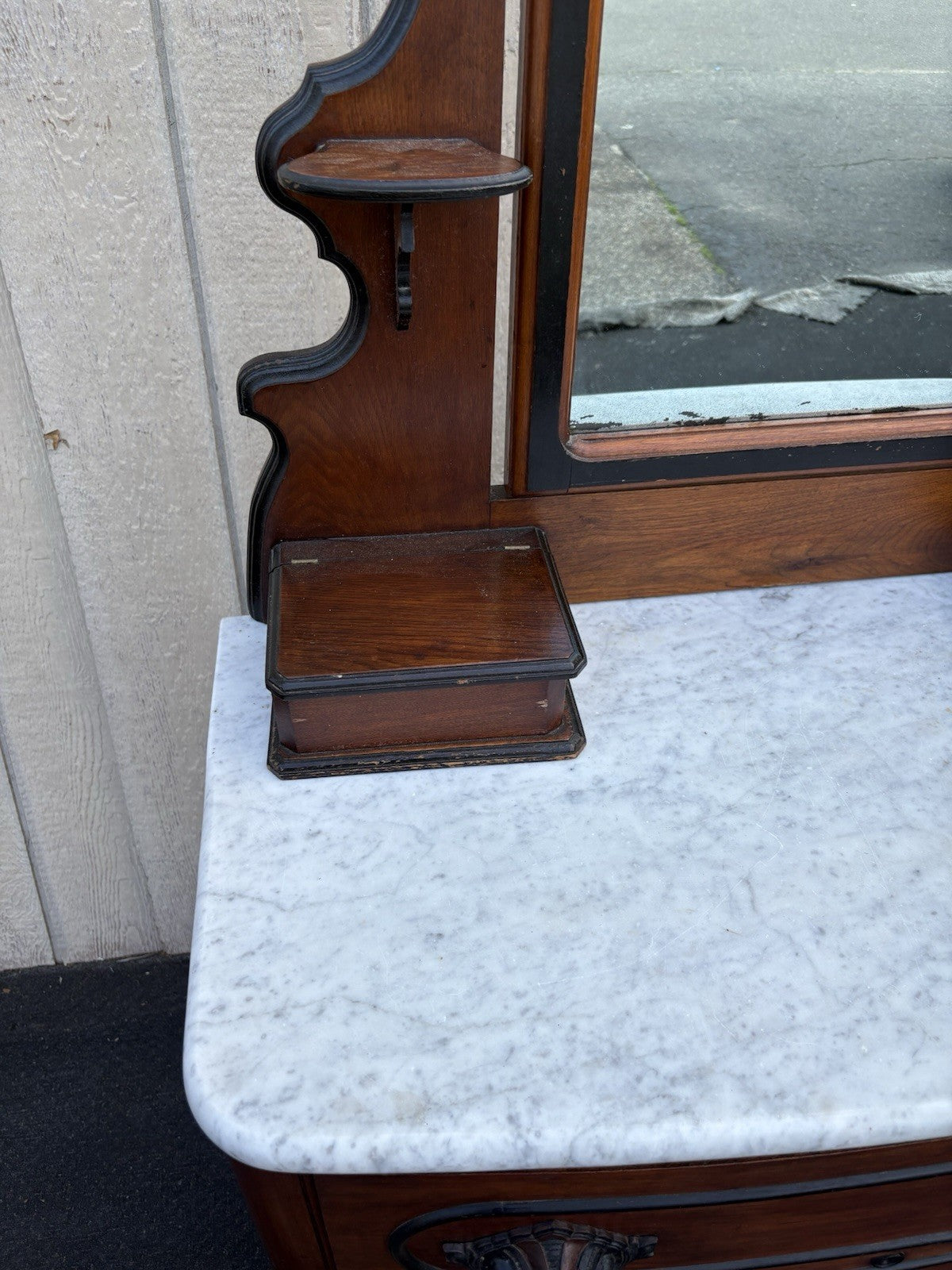 66669  Antique Victorian Marble Top Dresser with Mirror