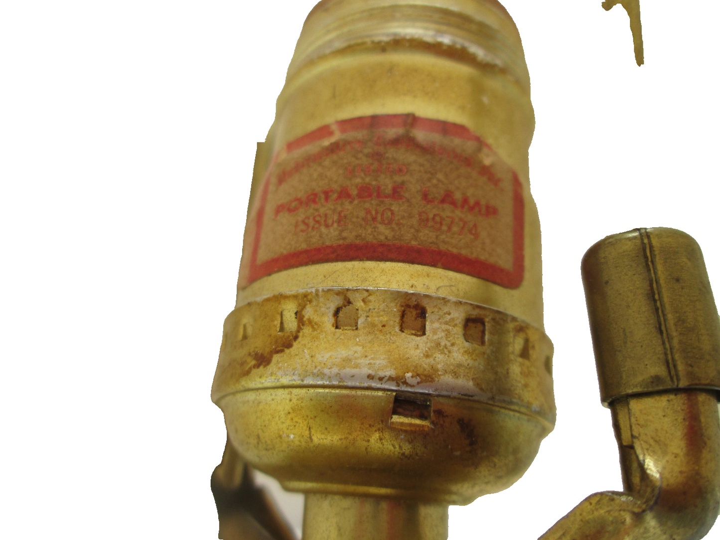 61657  Vintage Mid Century Modern Glass and Metal Table Lamp