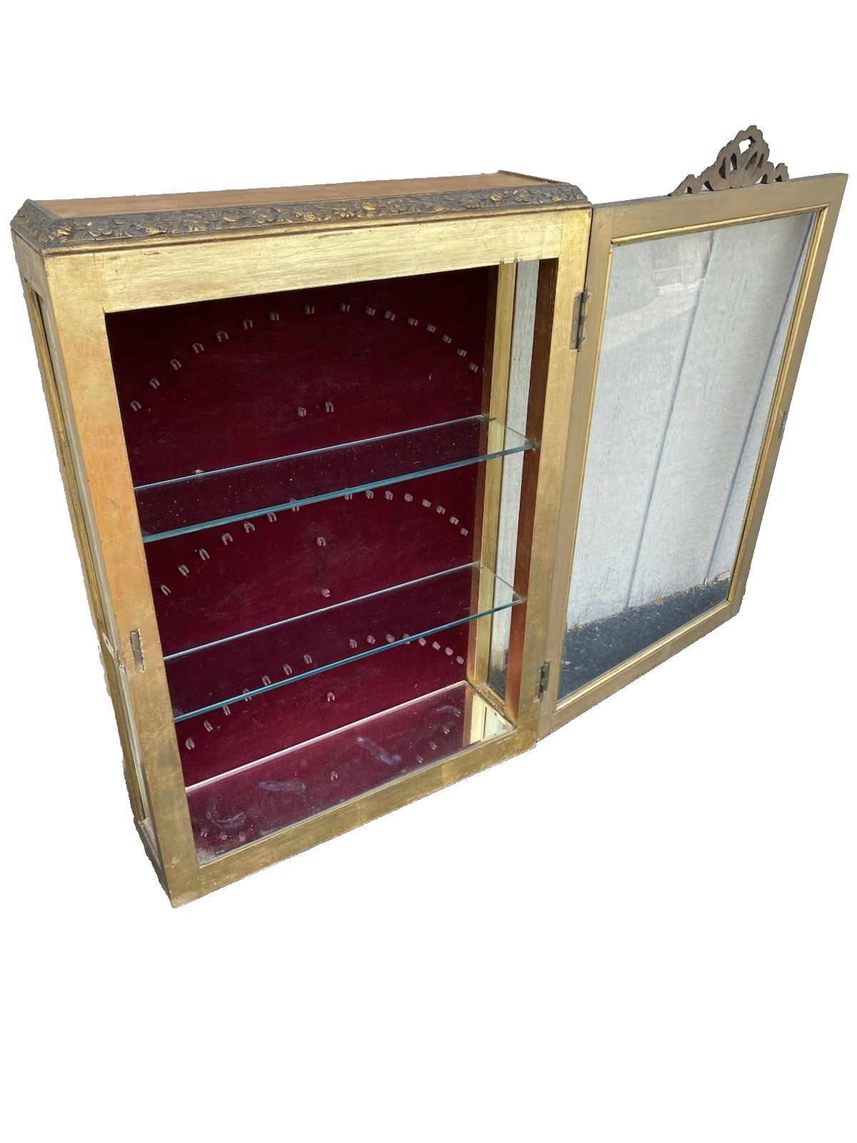 66543    Gold Decorator Whatnot Wall Shelf Spoon Holders on Back