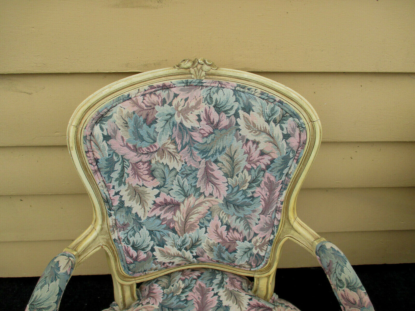 50924 Pair French Country Style Bergere Armchair Chairs 