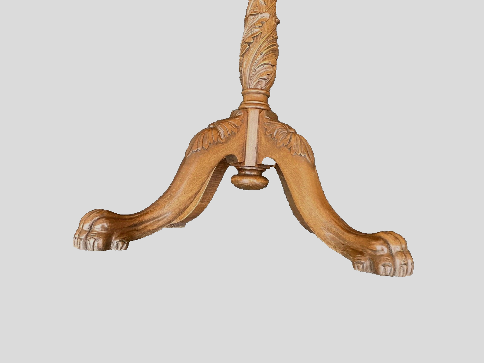 65053   Solid Mahogany Custom Hand Carved Tilt Top Lamp Table Stand