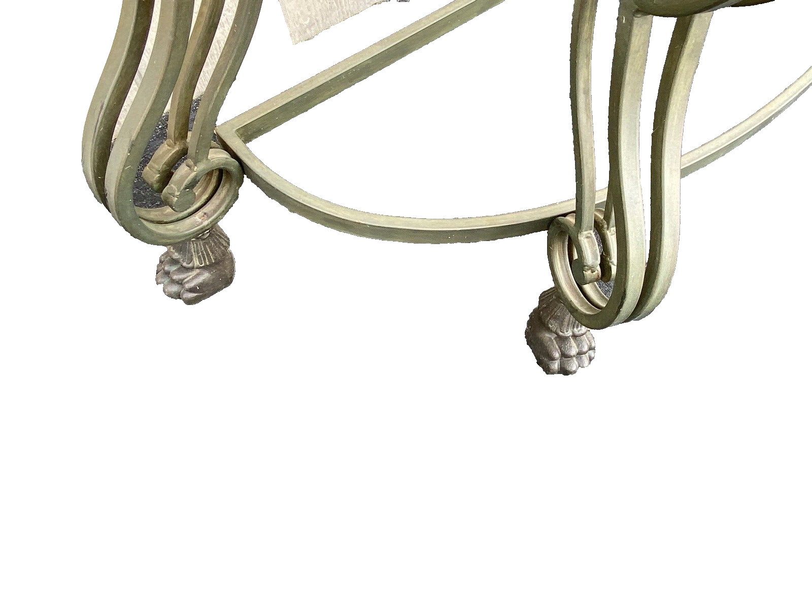 65470 Quality Glass Top Console Table with heavy metal base