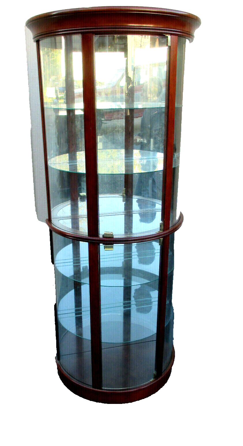 62294   Mahogany Bow Glass Curio China Cabinet HOME MERIDIAN