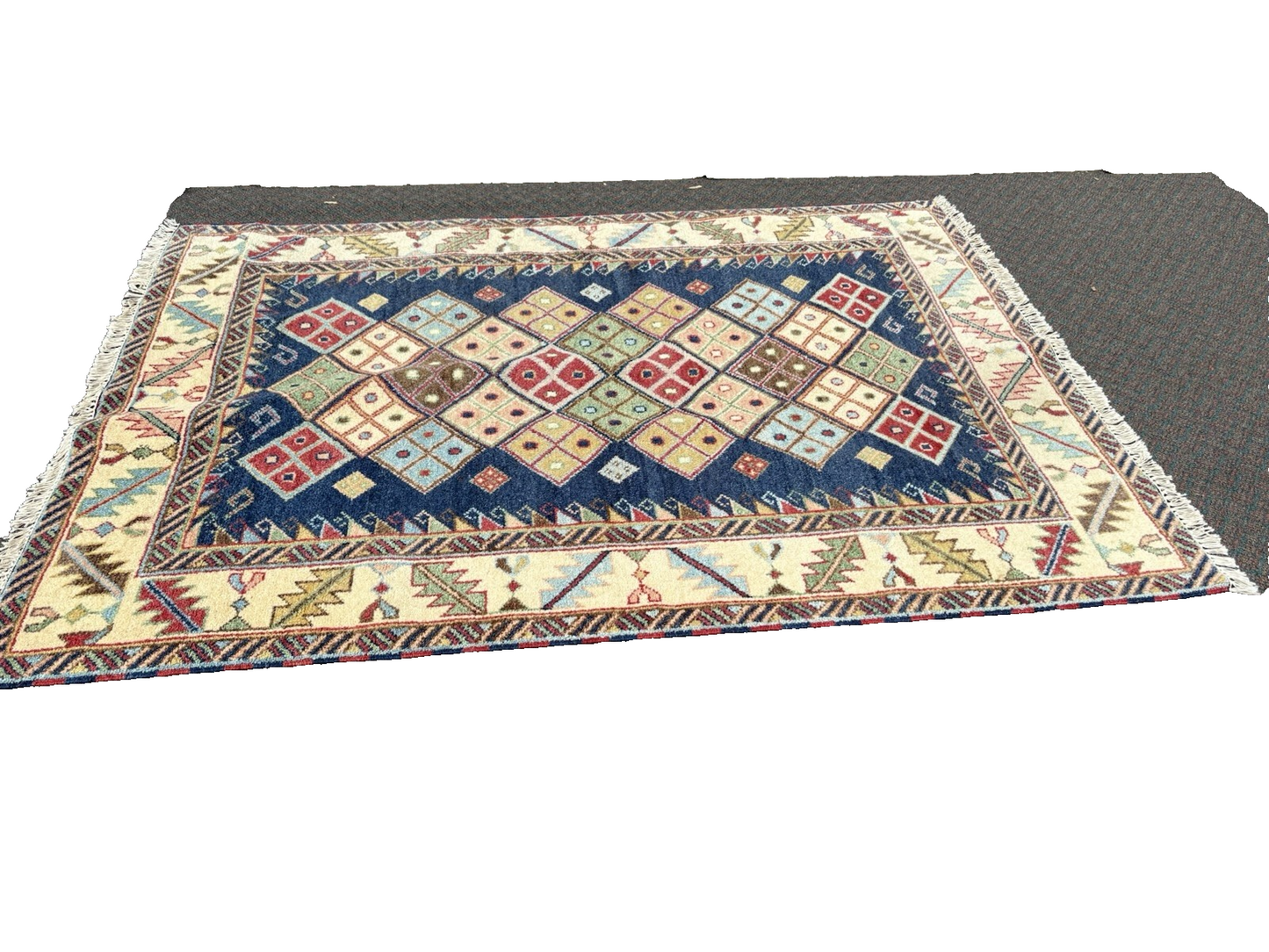 RUG 12: Oriental Wool KAZAK WEAVE TRIBAL TWO  Rug Carpet SIZE 57" x 83"