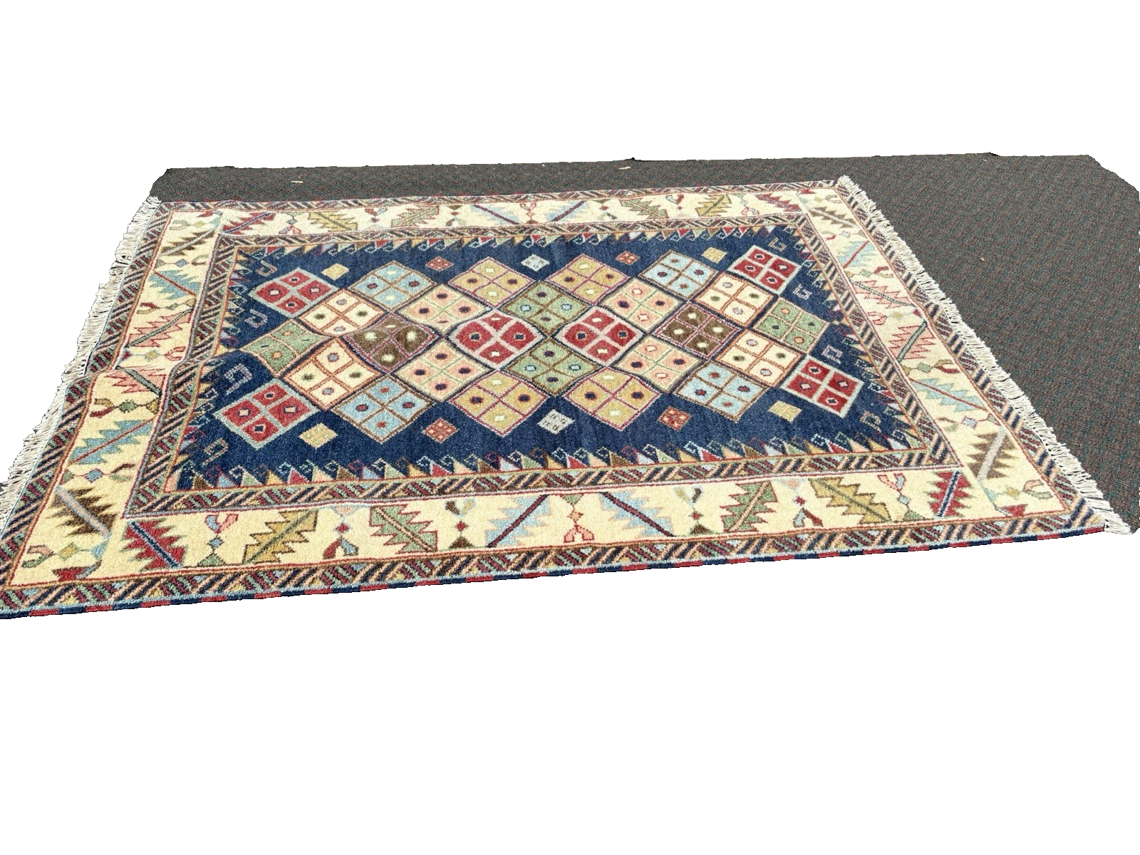 RUG 12: Oriental Wool KAZAK WEAVE TRIBAL TWO  Rug Carpet SIZE 57" x 83"