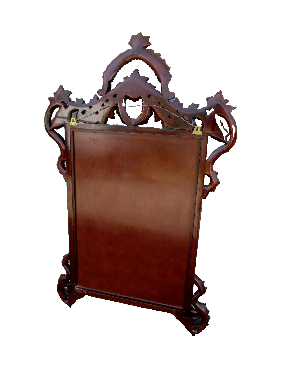 63093 Solid Mahogany French Carved Mirror in Fancy Picture Frame
