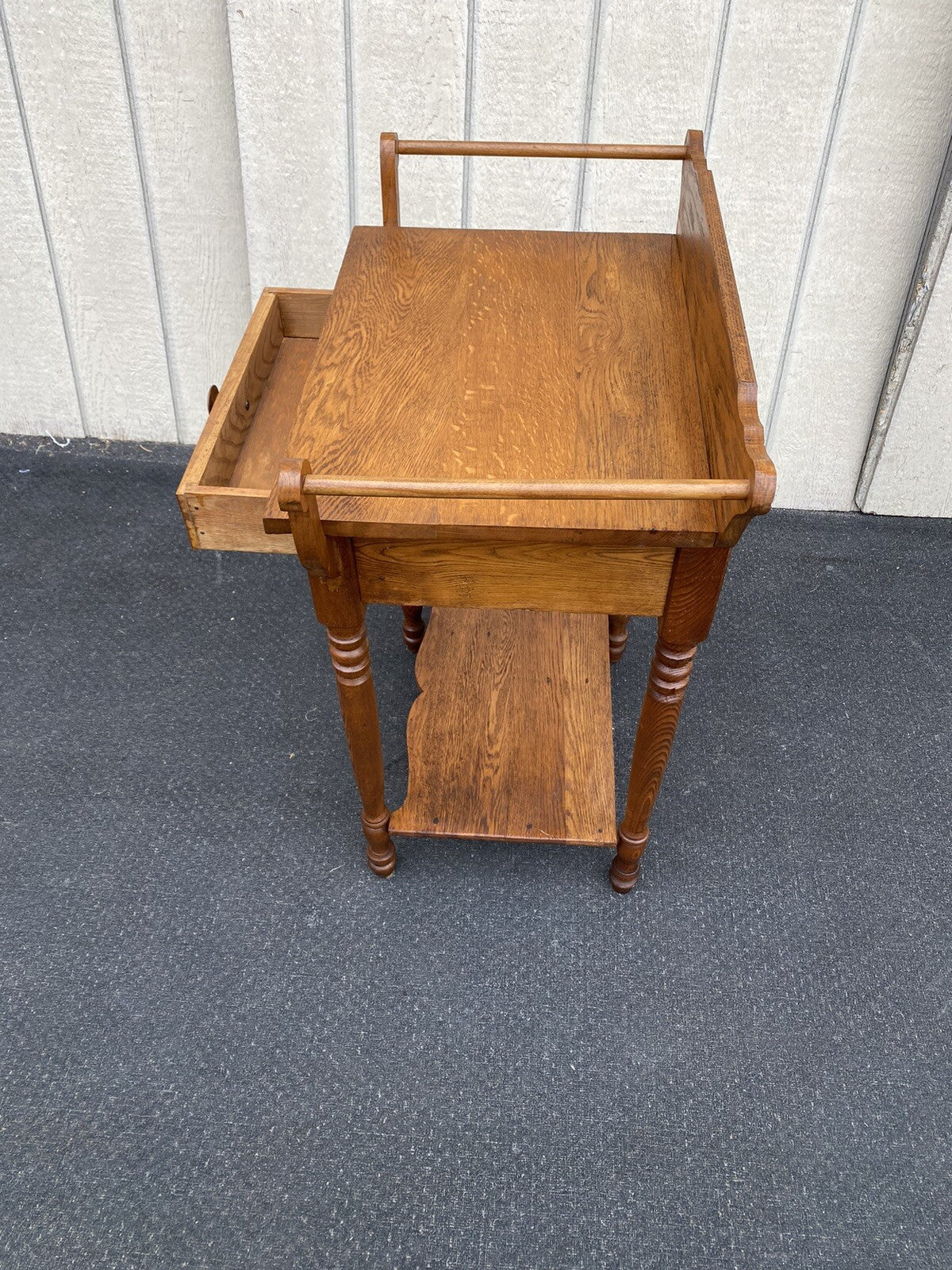 66326 Antique Oak Nightstand End Table Stand