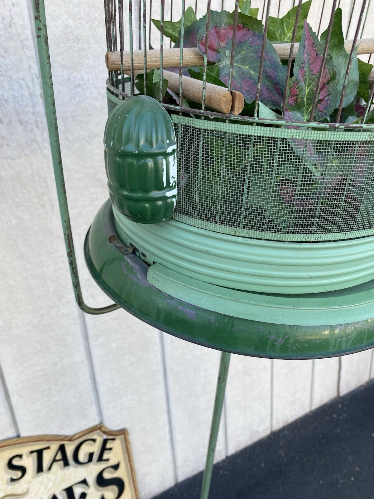 66536   Antique Iron Bird Cage on Stand