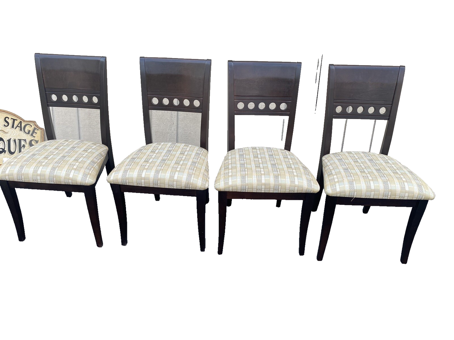 65670 Set of 4 Ebony Modern Dining Room Side Chairs