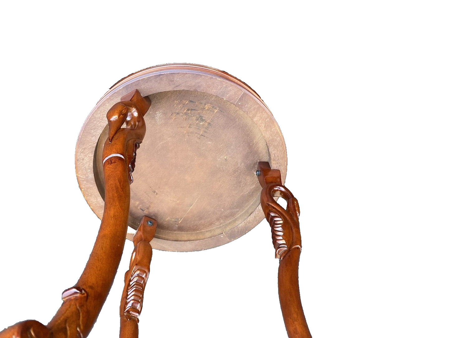 65383 Mahogany Swan Figure Lamp Table Stand