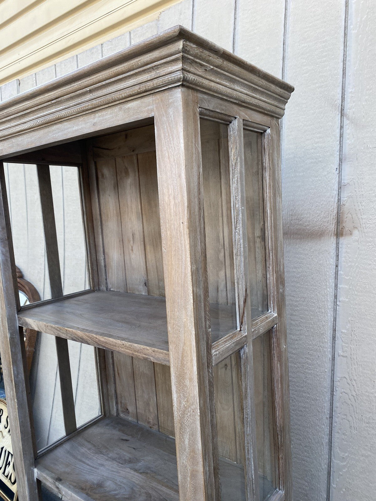 65631   Modern Rustic Bookcase Curio with Original Finish and 2 Drawers