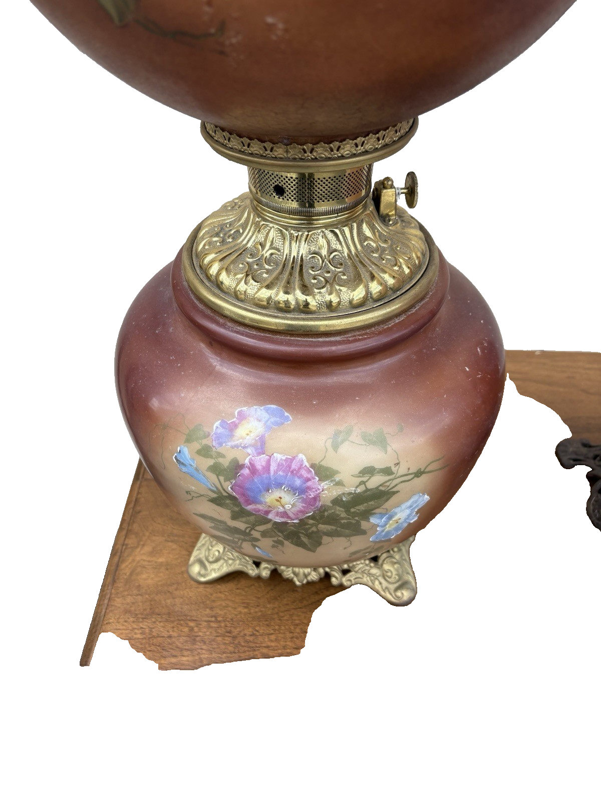 66592   Antique Gone with The Wind Electrified Oil Lamp