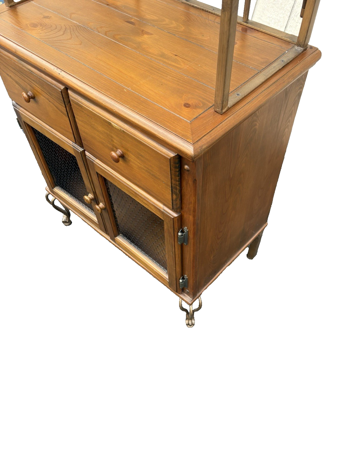 66704 Modern Bakers Rack Kitchen Cabinet with 2 drawers