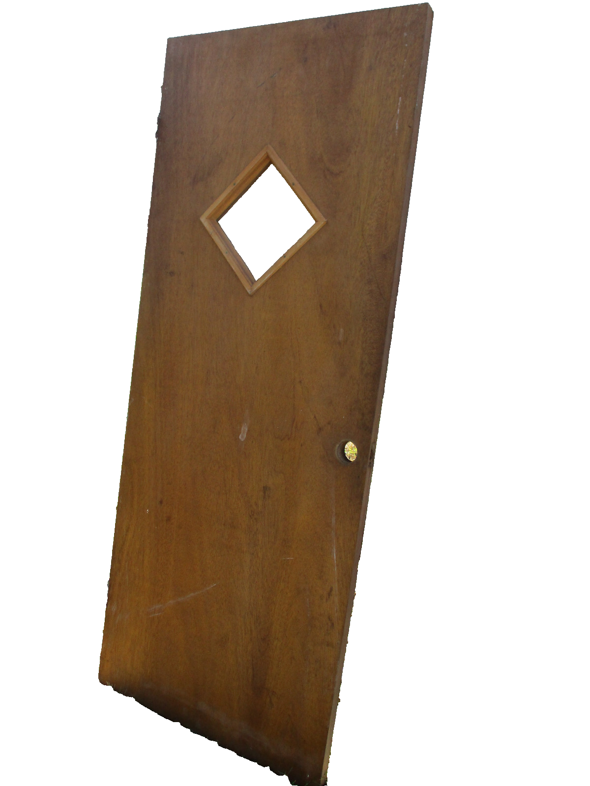 DOOR 04:    Mid Century Wood Door with glass Panel 1960 s   31 1/2W x 78 1/4"H