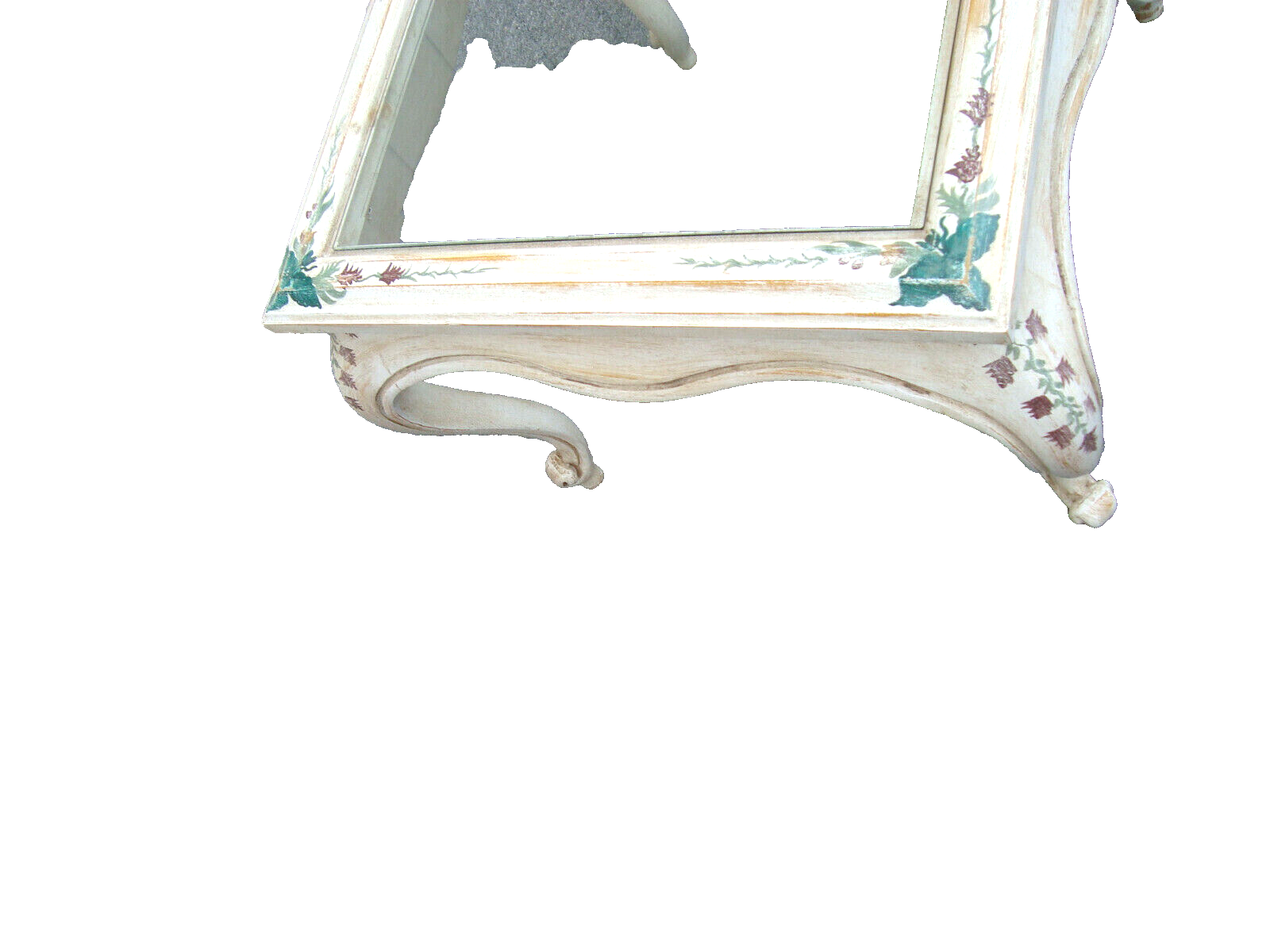 61856   Pair Glass Top Custom Hand Painted  Decorator Coffee Table Nightstands