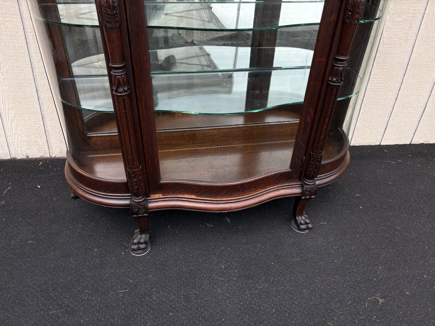 66105  Quality Antique Victorian Oak Curio China Cabinet