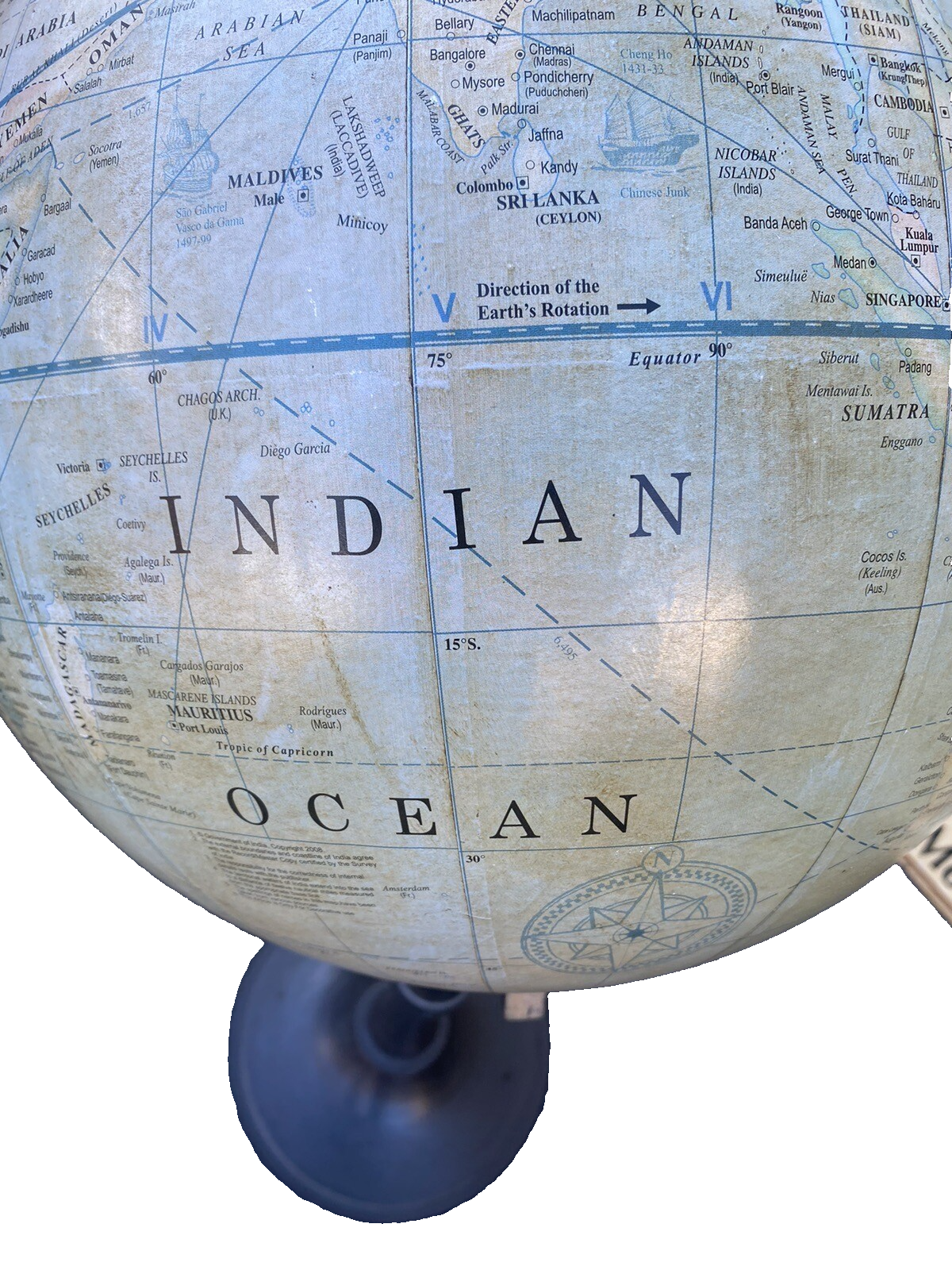 65159 Rare MARITIME 15" Globe