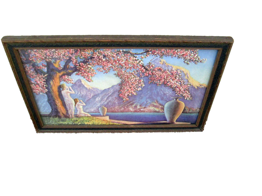 39728  Antique Reynard Print in Fancy Deco Picture Frame
