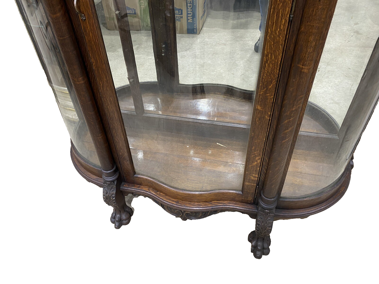 66153   RARE Custom Hand Made  Antique Victorian Oak  Cherub Curio Cabinet