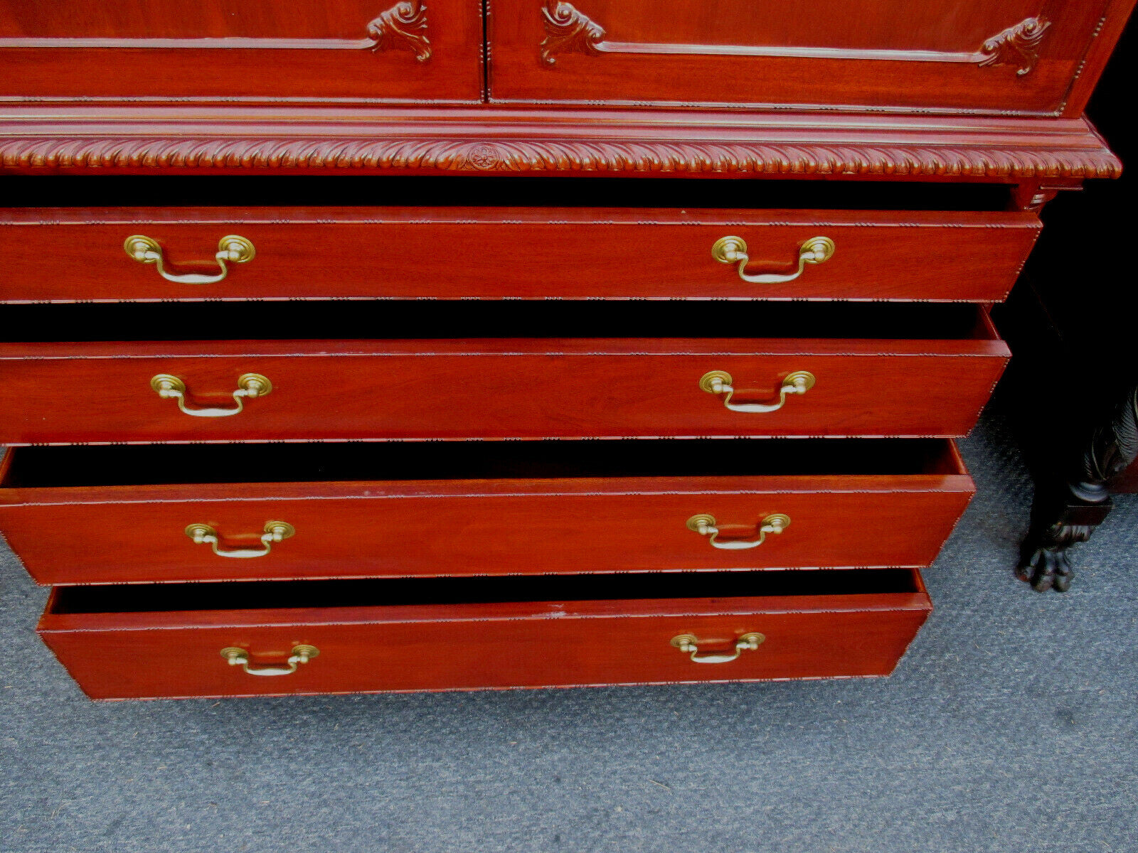 63124 Solid Mahogany Linen Cabinet High Chest Cabinet Wardrobe Chifferobe 