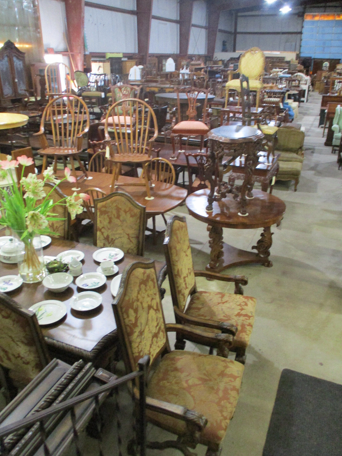64546 Dixie Inlaid 2 Piece Banded  Mahogany Queen Anne High Boy