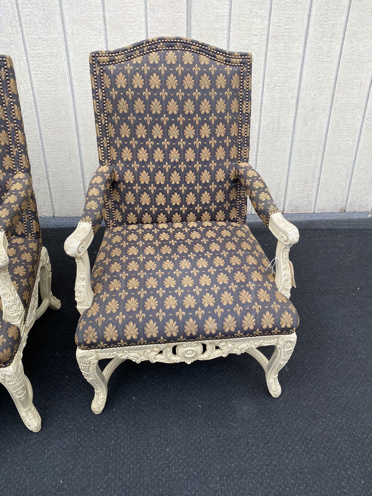 61185  Pair Romantic Shabby Armchair Chair s