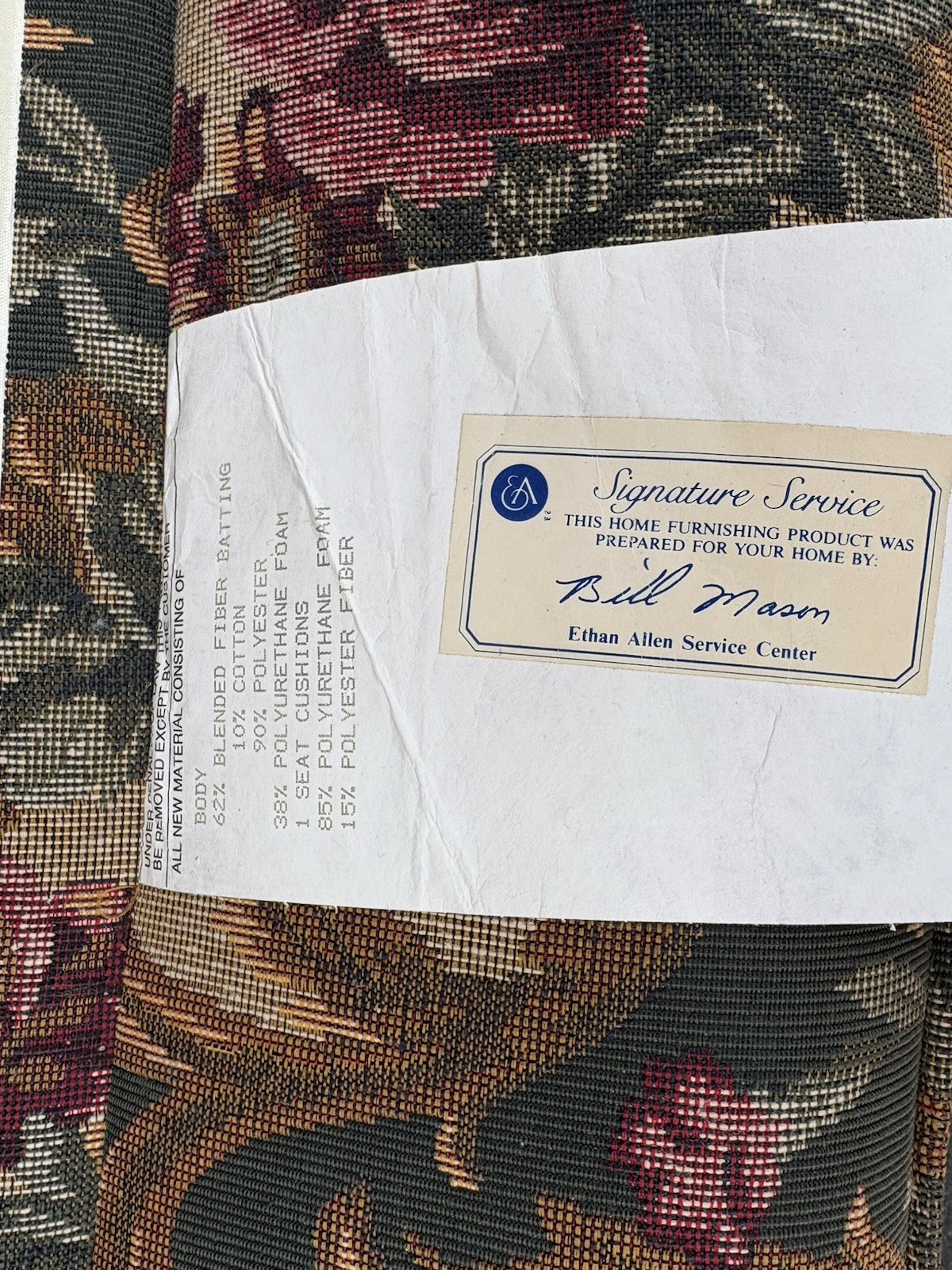 66758  Pair ETHAN ALLEN Wing Back Armchair Chair s With Arm Covers