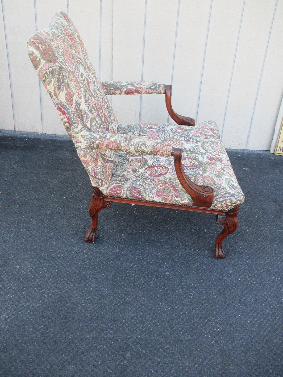 64219 Claw Foot Bergere Armchair Chair